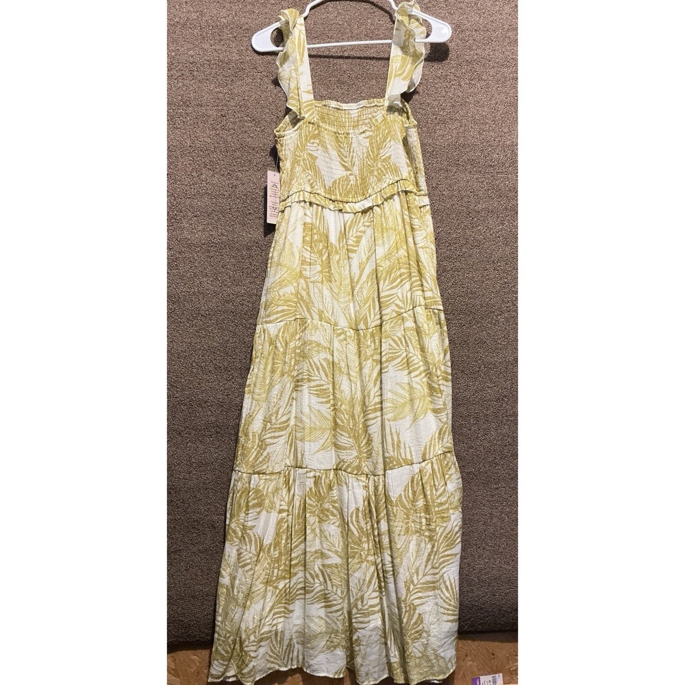 Nanette Lepore Summer Dress New With Tag 10 Gold Cream Tiered Maxi BOHO Resort